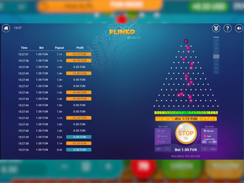 Wypłata środków z Plinko w kasynie 4raBet