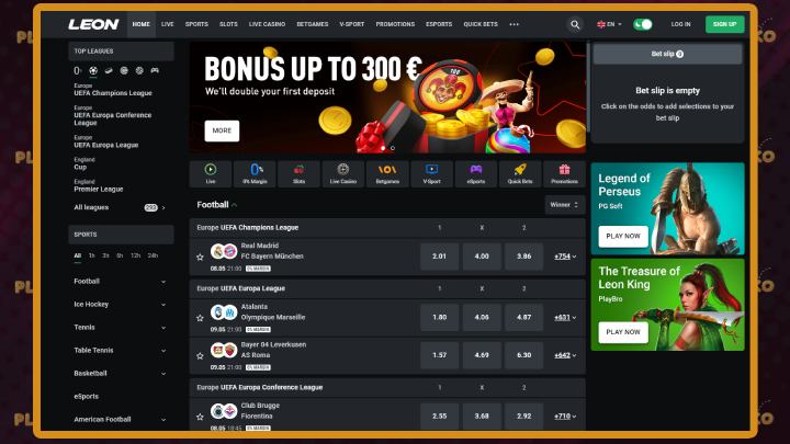 make a deposit at Leon Casino